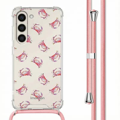 imoshion Hoesje - Geschikt voor Samsung Galaxy S23 - Design Hoesje met Koord - Crab Watercolor
