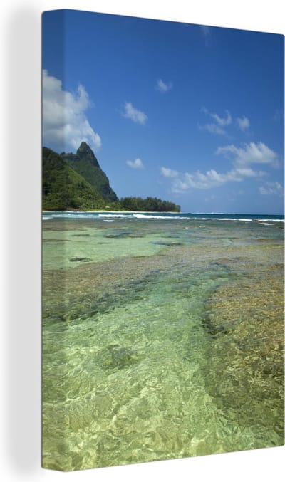 Kauai Oceanie Canvas 40x60 cm - Foto print op Canvas schilderij (Wanddecoratie woonkamer / slaapkamer)