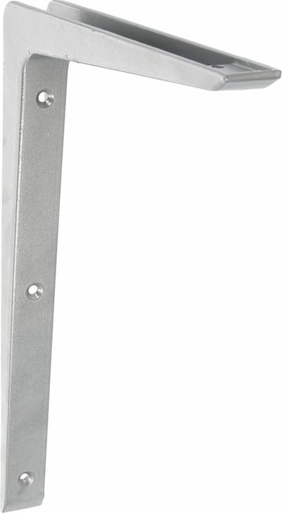 AMIG Plankdrager/planksteun - aluminium - gelakt zilvergrijs - H250 x B200 mm - boekenplank steunen