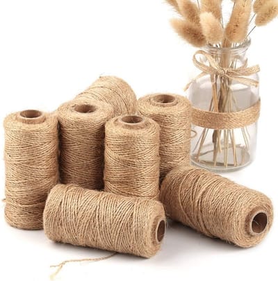 Set van 5 Dikke Jute Touw voor Creatieve Projecten, Tuinieren, Decoratie en DIY Kunstwerken (1,5 mm x 100 yd)