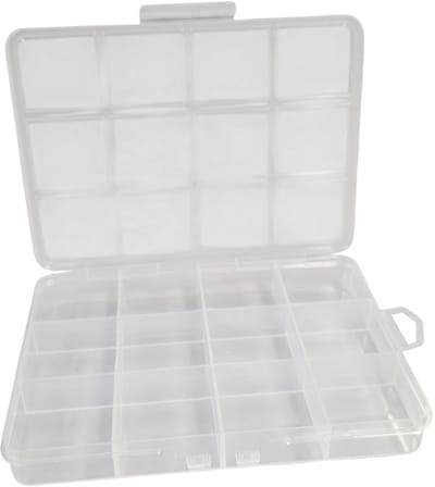 Fako Bijoux - Opbergdoos Smal - 12 Vakjes - Kralendoos - Opbergbox - Sorteerdoos Rocailles - Verdeeldoos - Kralen Box - 13.5x10x1.75 cm - 1 Stuk