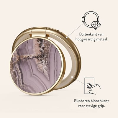 BURGA Gouden Ringhouder voor mobiele telefoon - 360 graden draaibaar - universele smartphone ringgreep - Golden Taupe