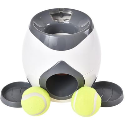 Interactief beloningsspeelgoed Honden Tennisbal Automatische werper Voedseltraktatiedispenser Creativiteit Speelspel veelkleurig
