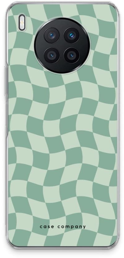 Case Company® - Hoesje geschikt voor Huawei Nova 8i hoesje - Grid Groen - Soft Cover Telefoonhoesje - Bescherming aan alle Kanten en Schermrand