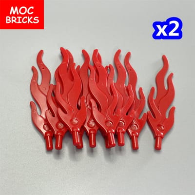 20 stuks MOC Bakstenen Vlam Vuur Fakkel met Veerstaart passend bij 85959 6126 64647 Bouwstenen Speelgoed Kinderen Cadeau rood