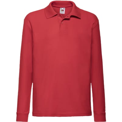 Fruit of the Loom Polo shirt met lange mouwen voor kinderen/Kinderen (Rood)