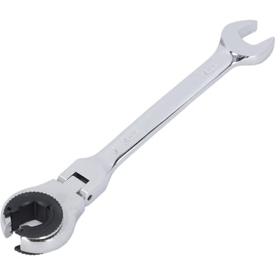14mm 7,5 Inch Flensmoersleutel Open Einde 72 Tanden Ratel Flexibele Kop Sleutel voor Brandstof Rem AC white
