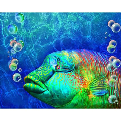 Diamant schilderij Bubble vis diamant borduurwerk ambachten woondecoratie digitaal schilderen pictogram sticker 20X30CM blue
