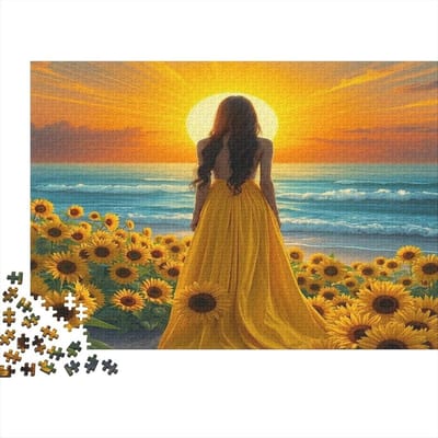 Landschap Puzzel - Legpuzzel Volwassenen - Ontspannen Vrije Tijd - Gerecycled Materiaal - 38x26cm / 1000 Stukjes - Zonsondergang