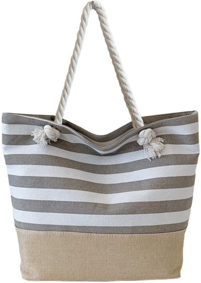 Dailygoods- Strandtas met ritssluiting - Dames schoudertas - Canvas tas - Duurzaam en herbruikbaar - Ideaal voor vakantie - Afmetingen 48 × 35 cm