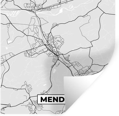 Muurstickers - Sticker Folie - Stadskaart - Duitsland - Menden - Kaart - Plattegrond - 100x100 cm - Plakfolie - Muurstickers Kinderkamer - Zelfklevend Behang XXL - Zelfklevend behangpapier - Stickerfolie