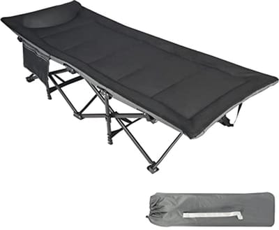 Veldbed met Matras en Topper voor Volwassenen - Inklapbaar en Stabiel - Perfect voor Camping en Indoor Gebruik