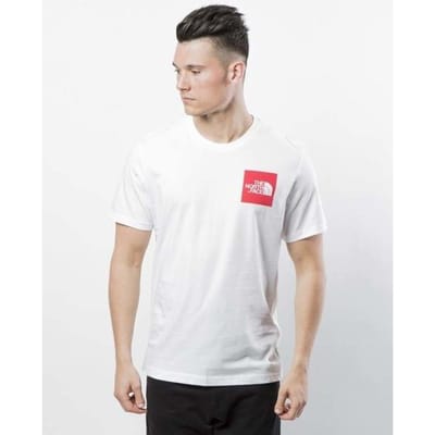The North Face Heren Fine Short Sleeve T Shirt Wit/Rood