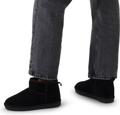 Manfield - Dames - Zwarte suède boots - Maat 39