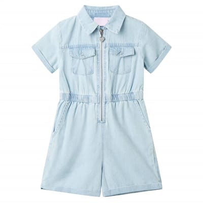 vidaXL Kinderonesie met korte mouwen 104 zachtblauw