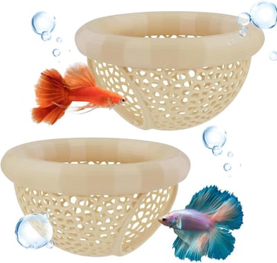 2 Stuks Aquarium Grotten Tunnel en Voeder Ringen - Drijvende Decoratie voor Vissen, Garnalen en Aquatische Planten, Creatieve Accessoires voor een Prachtig Onderwaterlandschap