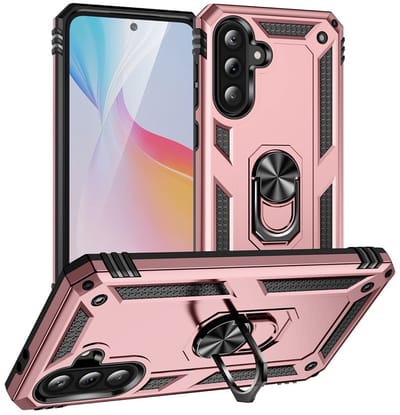 Coverup Hoesje - Geschikt voor Samsung Galaxy A56 Hoesje - Coverup Ring Kickstand Back Cover - Rose Gold