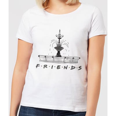 Friends Fountain Sketch dames t-shirt - Wit - S