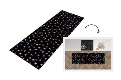Keukenloper - Loper keuken - Regenboog - Windmolen - Patroon - Kinderen - 150x50 cm - Keukenloper vinyl
