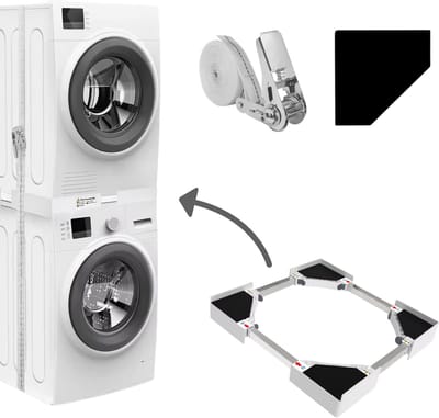 Dastium Home - Stapelkit wasmachine droger - Stapelset wasmachine droger - Tussenstuk wasmachine droger- Universeel en Verstelbaar