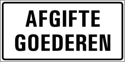 Afgifte goederen sticker 300 x 150 mm