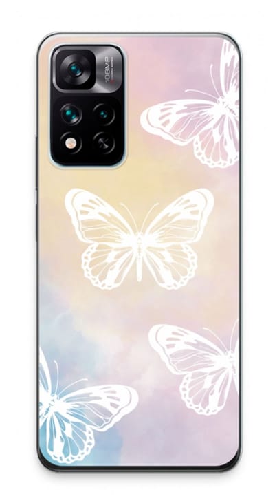 Case Company® - Hoesje geschikt voor Xiaomi 11i hoesje - White butterfly - Soft Cover Telefoonhoesje - Bescherming aan alle Kanten en Schermrand