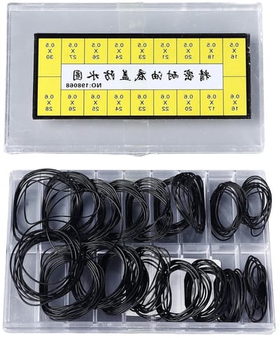 Waterdichte Rubber O-ring Gasket voor Horlogeherstel, 180 Stuks, Perfecte Pasvorm, 0.5mm en 0.6mm voor Professionele Horlogemakers
