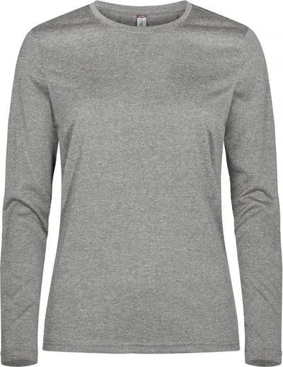 Clique Basic Active-T L/S Women 029041 - Grijsmelange - 34/XS