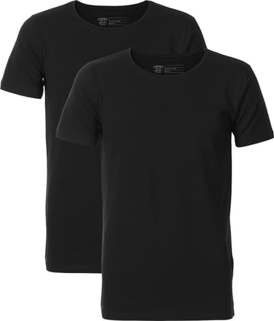 Petrol Industries Heren T-Shirts 2-Pack - Ronde Hals - Katoen - Regular Fit - Basic Tshirt Set Korte Mouwen - Ondershirt - Multipack van 2 stuks - Zwart - Maat XXXL