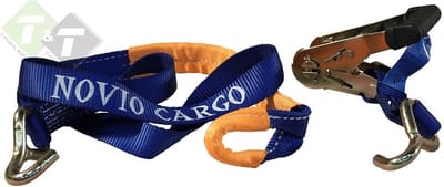 Spanband voor autotransporter met lus voor aluminium velg blauw 35mm 1500mm Novio Cargo - Spanbanden - Sjorbanden - Spanbanden Autotransport - Motortransport - Novio