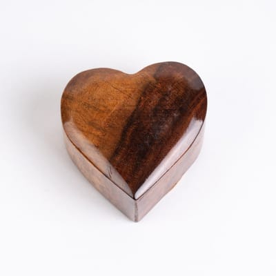 Houten Urn Hart Klein 25 ml Gevlamd Hout - Urn voor Menselijke As - Crematie Urn voor As Volwassenen - Dieren Urn voor As Crematie - Urn Hond - Urn Kat