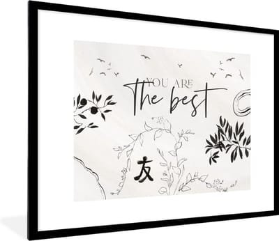 Fotolijst incl. Poster - BFF - You are the best - Vrienden - Quotes - Vriendschap - Spreuken - 80x60 cm - Posterlijst