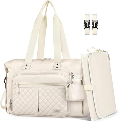 Famanu - Baby Verkleedtassen Luier Tote Bag Waterdichte Baby Luiertas voor mama en papa met fopspeenhouder en draagbare verschoningsmat
