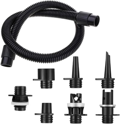 Pomp Adapter Set - Opblaas Mondstukken - Watersport Accessoires - Veelzijdige Compatibiliteit - 7 Delig - Grijs