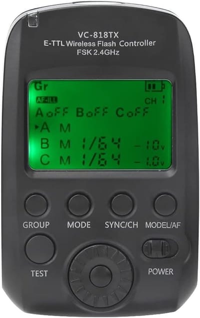 Draadloze E-TTL Flitser Trigger met 1/8000s Synchronisatie, 2.4G Systeem voor Canon Camera's zoals 450D en 1DX