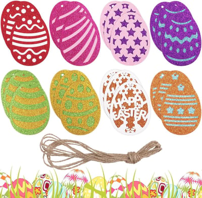 24 Stuks Paashangers - Paasdecoratie en Leuke Kleurige Paaseieren voor Lente