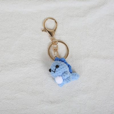 Mignon Dinosaure Poupée Porte-clés au Crochet Fait Main Petit Porte-clés Dinosaure Pour Sac Pendentif Porte-clés Mini Dinosaure Tricoté Personnalisable gray