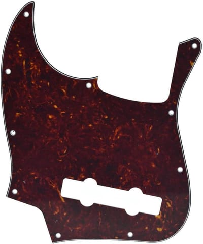Jazz Bass Pickguard - Beschermplaat Gitaar - Bas Gitaar Beschermen - 5 Snaar Model - 2.2 mm dikte - Vintage Schildpad