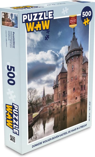 Puzzel Donkere wolken boven Kasteel de Haar in Utrecht - Legpuzzel - Puzzel 500 stukjes