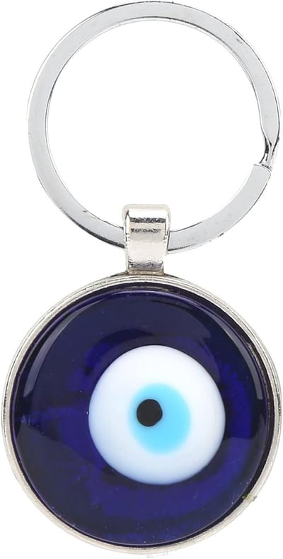 SnelShoppen - Turkish Blue Eye Sleutelhanger - Ronde Kralen Ornament Geluksbrenger Decoratie voor Auto, Tas en Rugzak - Lucky Charm Accessoire