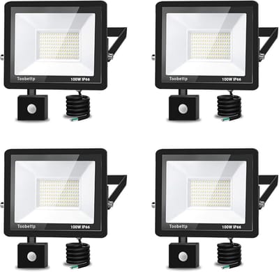Krachtige LED Buitenlamp met Bewegingsmelder, 100W, Warm Wit Licht