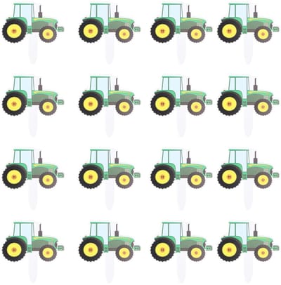 Dailygoods- Verjaardagstaart Topper Groene Tractor - Taartdecoratie - IJsfontein - Suikerdecoratie - 42 Stuks - Geschikt voor Kinderen