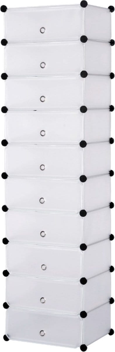 Happyment Luxe Sneakerbox - Wit - 10 stuks - Schoenenbox - Schoenenrek - Opbergbox - Schoenendoos - Opbergsysteem
