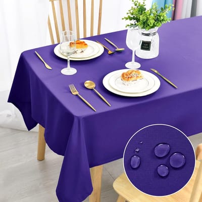 Famanu - Violet Tafelkleed, vlekbescherming, afwasbaar, waterdicht, voor eetkamer, tuin, feest, bruiloften of huishouden, 140 x 240 cm