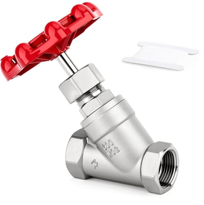 Dailygoods- Globe Ventiel 1/2" BSP - Vrouwelijk x Vrouwelijk - 304 Roestvrij Staal - Heavy-Duty - Corrosiebestendig - Volledige Doorlaat - Klep