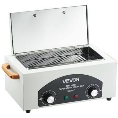 VEVOR Hogetemperatuurautoclaaf 2L 300W, hogetemperatuurreinigingsmachinebox met instelbare temperatuur en tijd, droge warmtekast, nagelgereedschapreiniger, sterilisatorbox voor thuislaboratoria