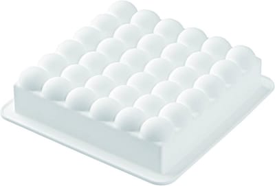 Silicone Bakvorm - Taartvorm Mallen - Creatieve Gebakjes Maken - Unieke Bobbel Vorm - 180x180x50 mm - Wit