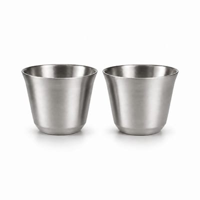 My Green Deal - RVS Espressokopjes set van 2 Zilver - 80 ml - Koffiekopjes zonder Oor - Koffiehoekje Inrichting