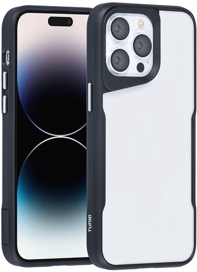 TUNIQ Back cover - iPhone 14 Pro Max - Black - Minimalistisch design - Val- en krasbestendig