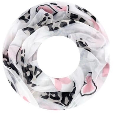Dunne Colsjaal - Print - (33752#) - Wit/Ecru